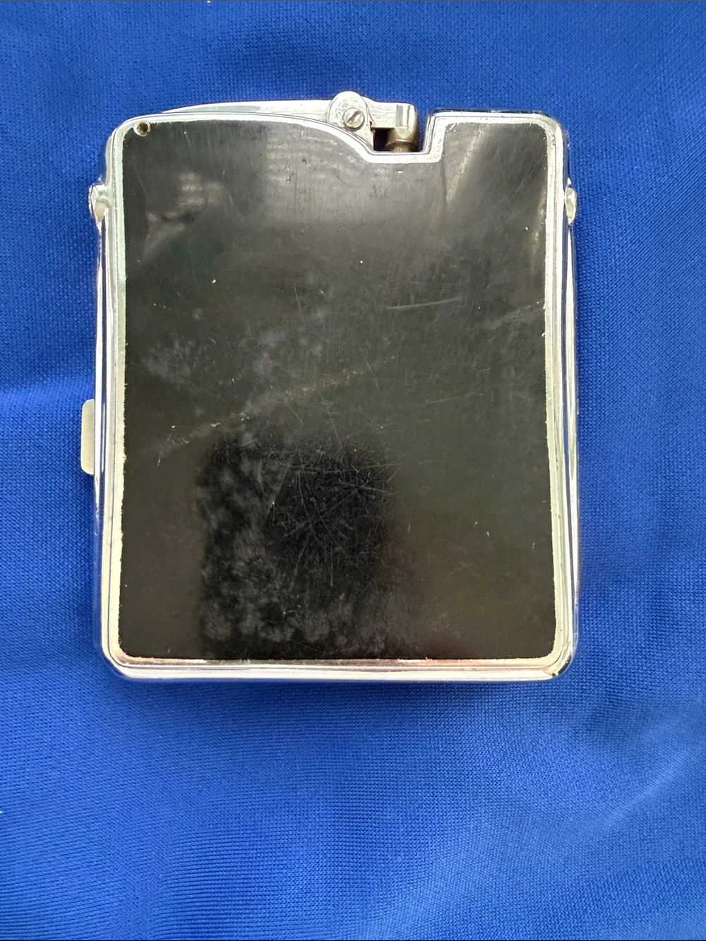 Ronson Black & Silver Striped Metal Cigarette Holder and Lighter